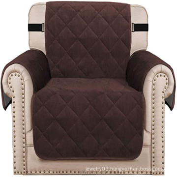 Thick Sofa Chair Cover Velvet Quilted Armchair Cover